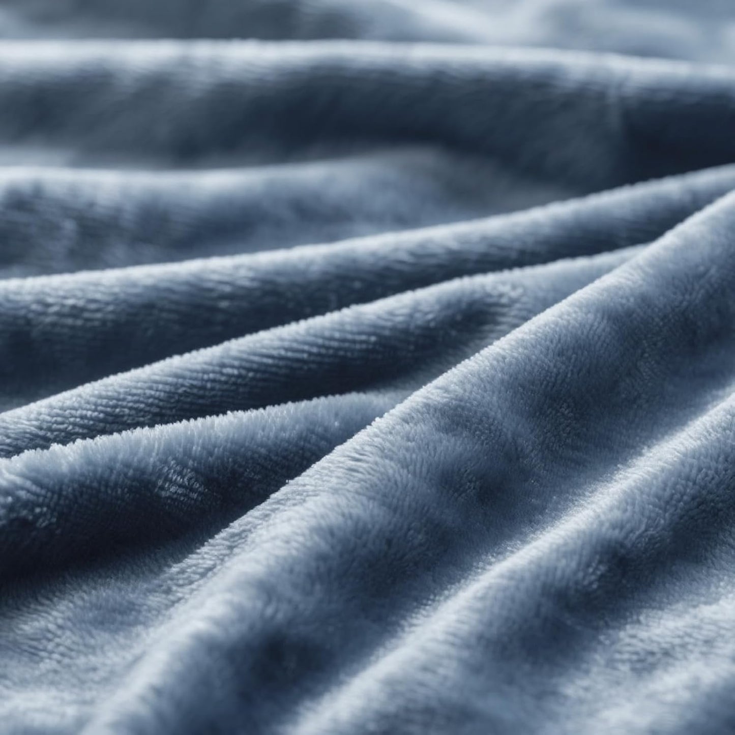 Queen Size Haze Blue Velvet Fleece Blanket – Soft Lightweight Plush Cozy Bed Blanket
