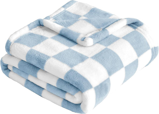 Ultra Soft Blue Fleece Baby Blanket Cozy Fluffy Infant Receiving Blanket 30x40 Inches