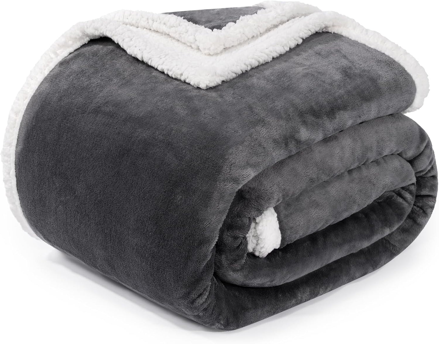 Soft Grey Fleece Throw Blanket – Fluffy Plush Flannel Couch & Bed Blanket 50x60 Inches